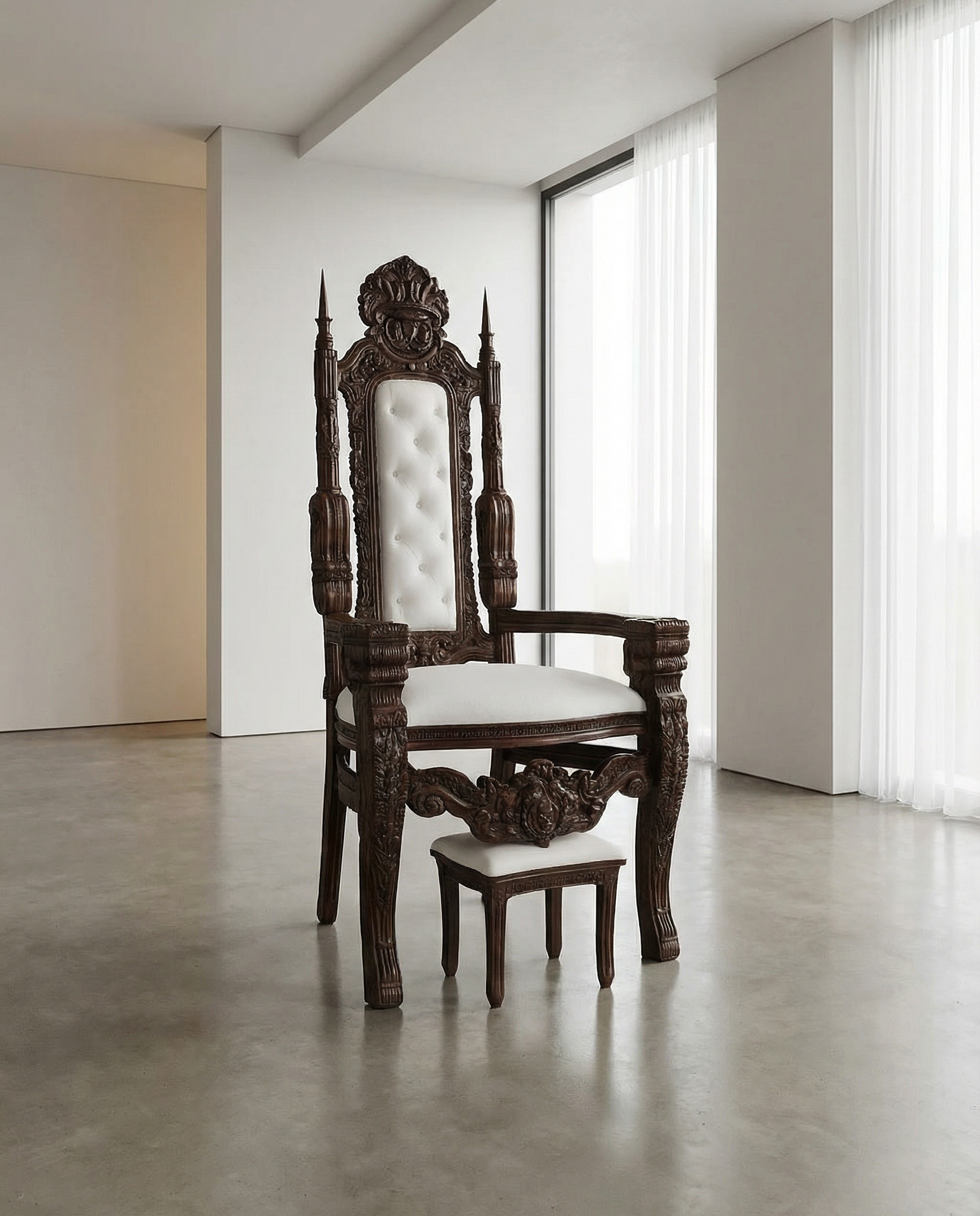 כסא אליהו הנביא דגם ״משה רבנו״ וונגה לבן