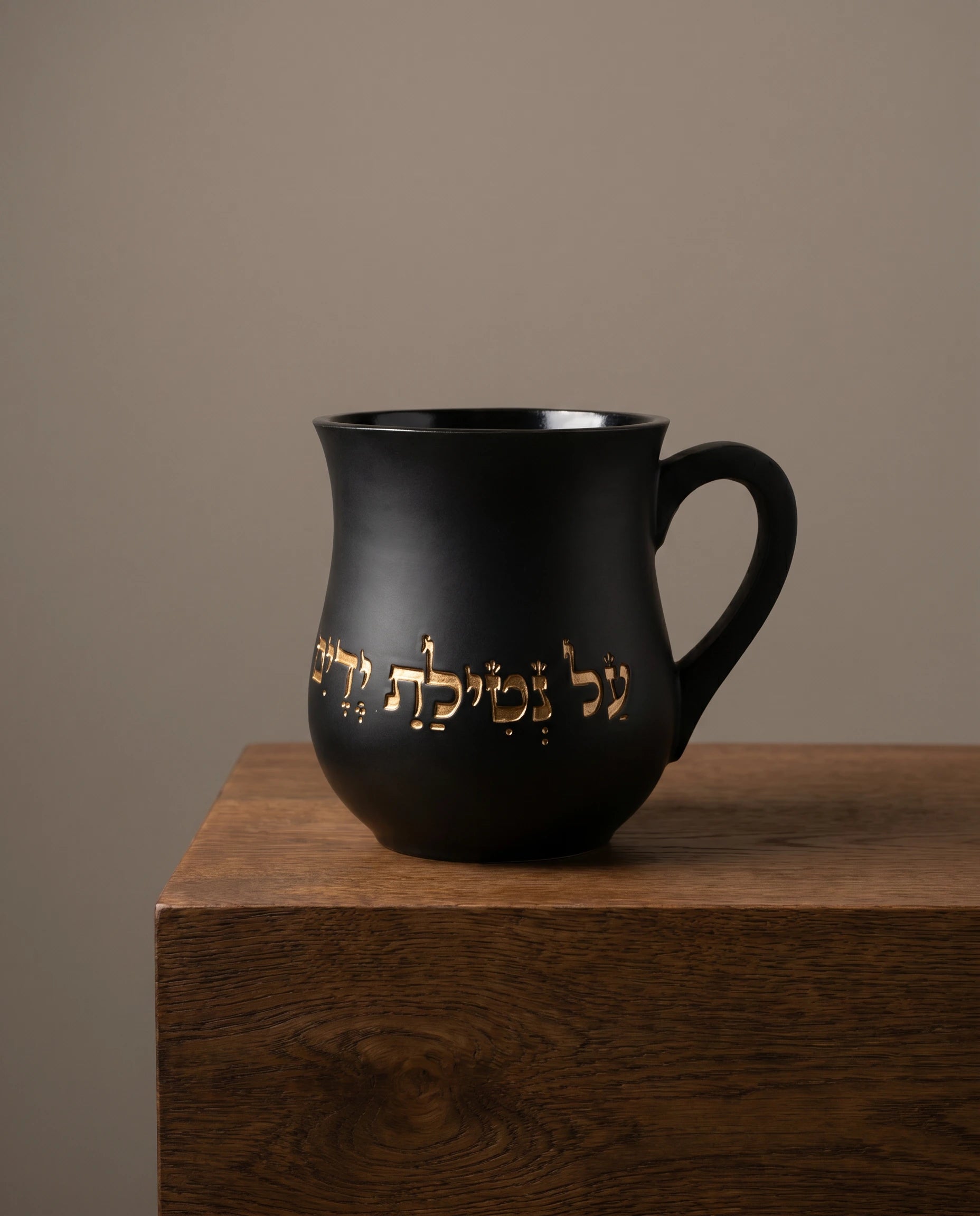 נטלה מהודרת צבע שחור כיתוב זהב 100₪