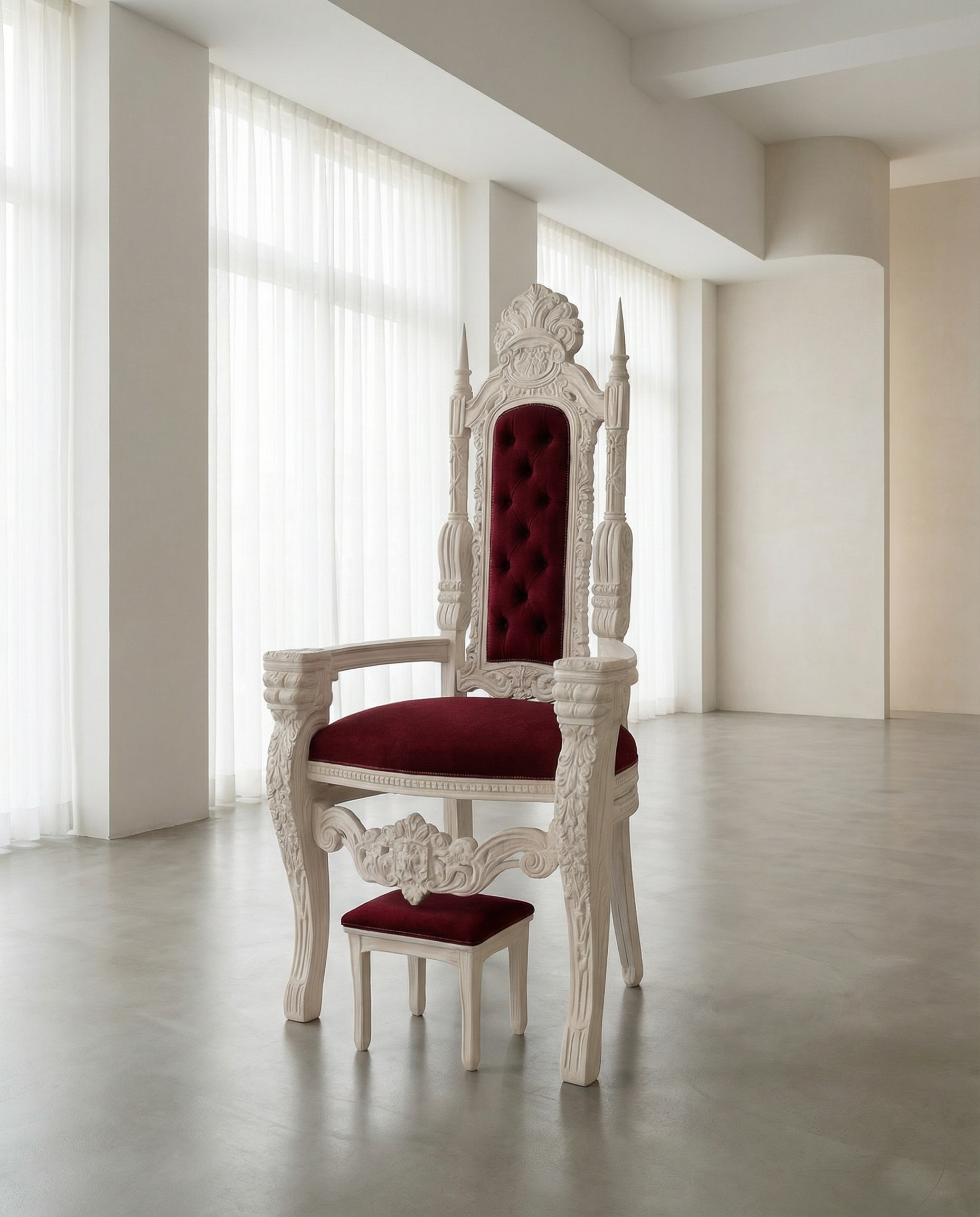 כסא אליהו הנביא דגם ״יצחק אבינו״ לבן בורדו