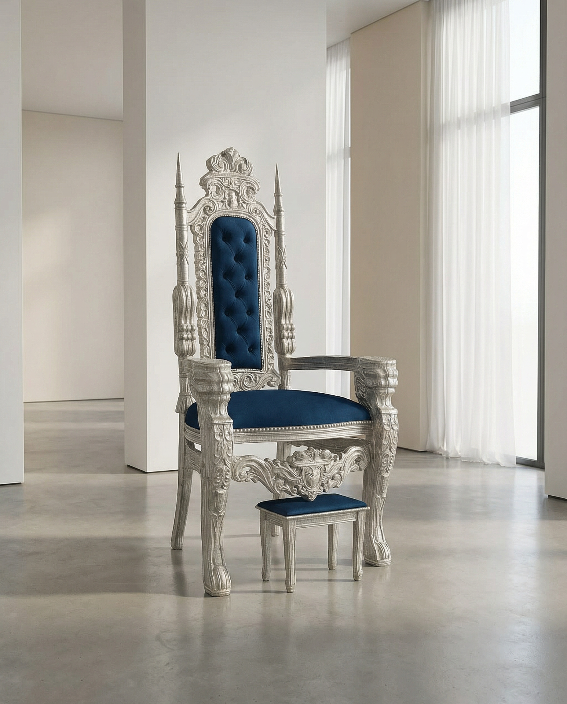 כסא אליהו הנביא דגם ״ישראל״ כסף כחול